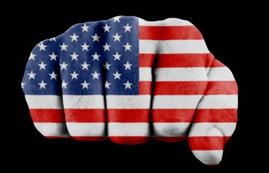 Fist with us flag clipart