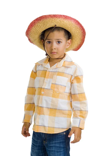 Mignon garçon avec chapeau de cow-boy — Photo