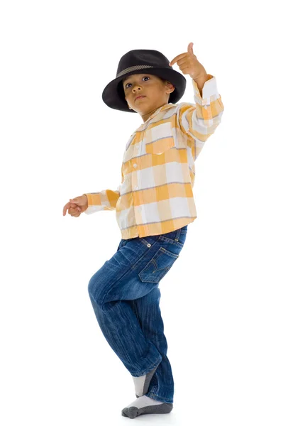 Roztomilý chlapec tanec — Stock fotografie