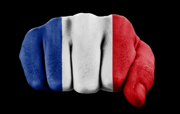 Кулак з французьким прапором — стокове фото