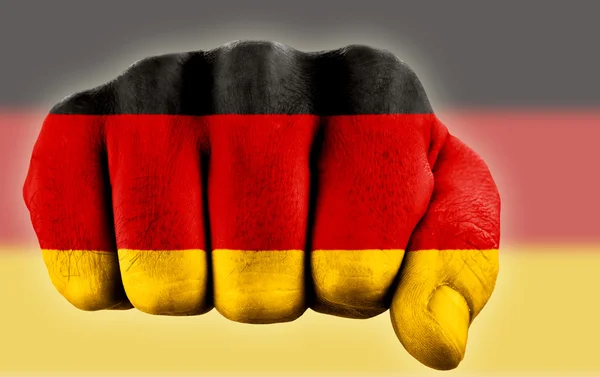 Pięść z niemiecką banderą — Zdjęcie stockowe