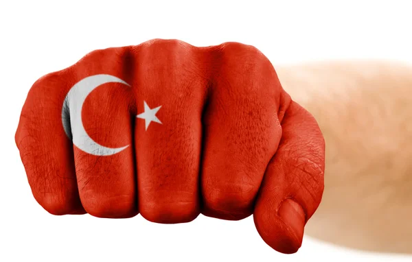 Poing avec drapeau turc — Photo