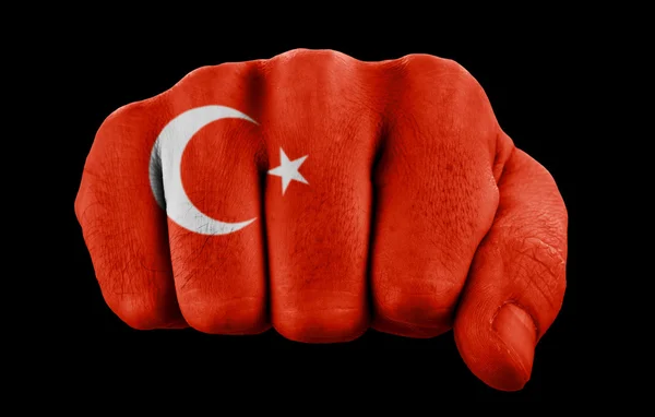 Fist med turkiska flaggan — Stockfoto