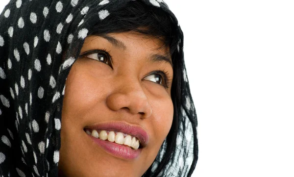 Mulher asiática com lenço de cabeça Fotos De Bancos De Imagens Sem Royalties