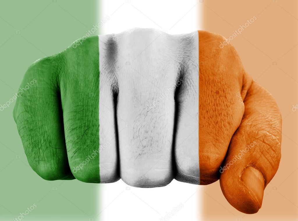 Fist with irish flag
