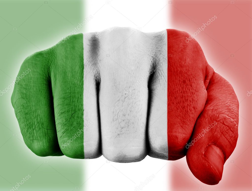 Fist with italian flag