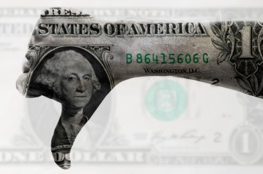 Thumb down us dollar clipart