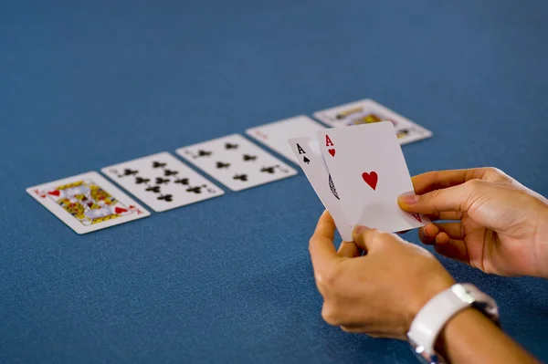 stock image 2 aces in hand