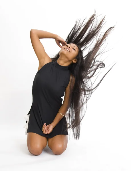 Asiatisk kvinna med långt hår — Stockfoto