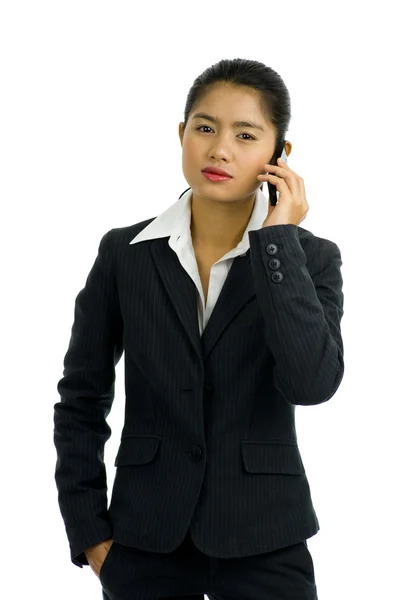 Mulher de negócios bonita no telefone — Fotografia de Stock