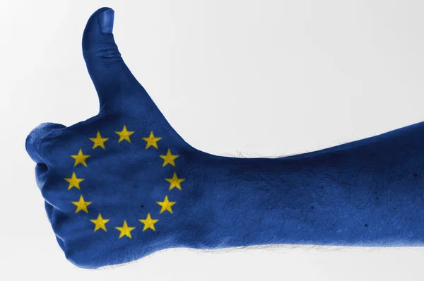Kciuk w górę Unii Europejskiej — Zdjęcie stockowe
