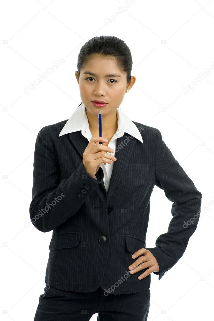 Business woman with pen
