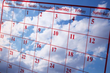 Calendar and Clouds clipart