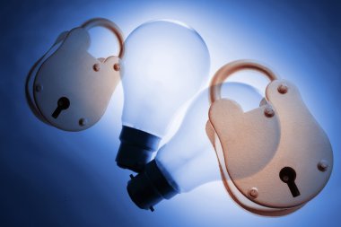 Light Bulbs and Padlocks clipart