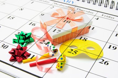 Calendar and Party Favors clipart