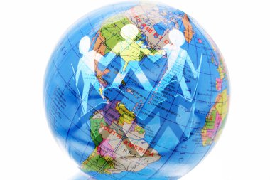 Paper Dolls and Globe clipart