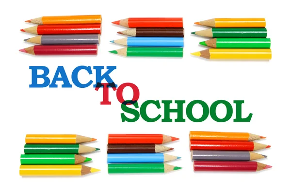 Zpátky do školy a barevné tužky — Stock fotografie