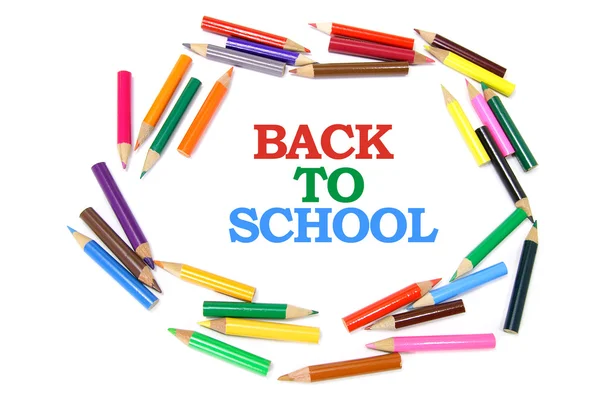 Volver a la escuela y lápices de color —  Fotos de Stock