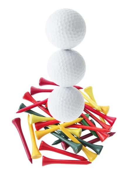 М'ячі для гольфу і Трійники — стокове фото