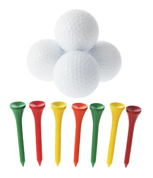 Bolas e T 's de golfe — Fotografia de Stock