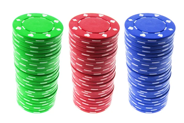 Hromádky pokerových žetonů — Stock fotografie