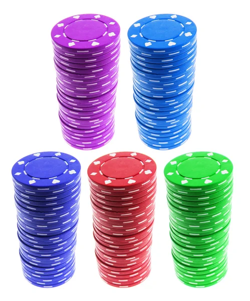 Staplar med pokermarker — Stockfoto