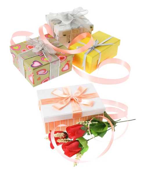 Cajas de regalo con cinta — Foto de Stock