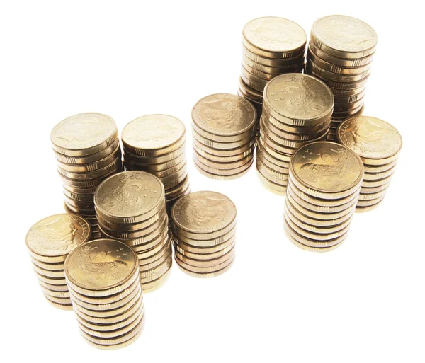 Montones de monedas —  Fotos de Stock
