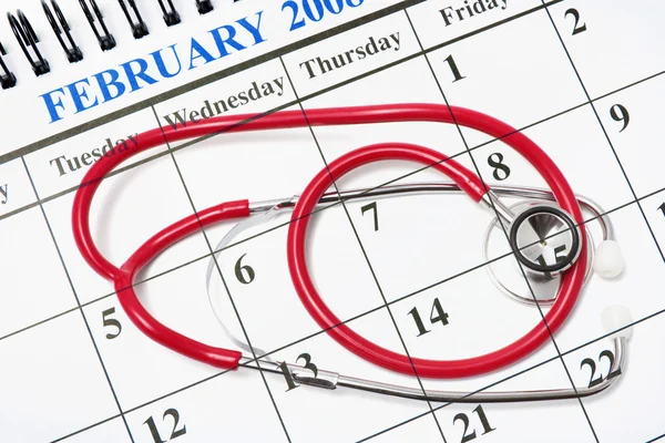 Calendar and Stethoscope — Stock Photo, Image