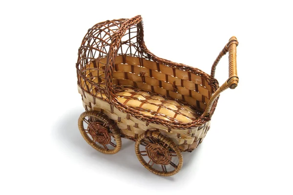 微型编织婴儿车 — 图库照片
