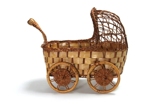 Miniaturowe wyroby z wikliny wózek — Zdjęcie stockowe