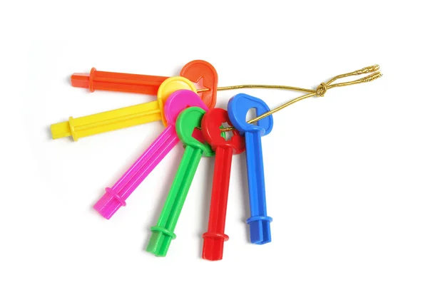 Un mucchio di chiavi di plastica — Foto Stock