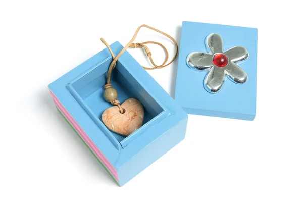 Heart Pendant in Gift Box — Stock Photo, Image