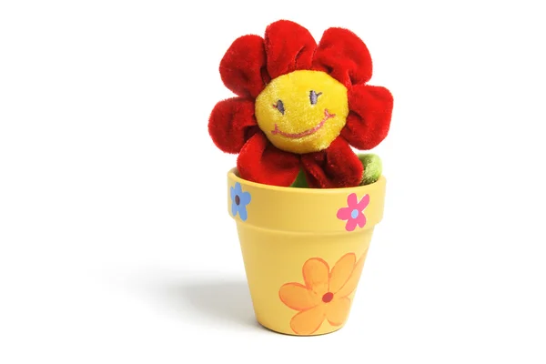 Zonnebloem speelgoed in pot — Stockfoto
