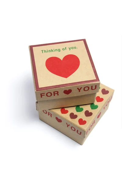 Láska srdce dárkové krabičky — Stock fotografie