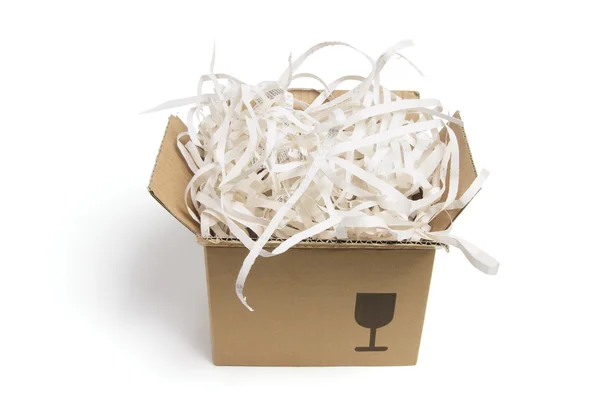 Kağıt shreddings kutu — Stok fotoğraf