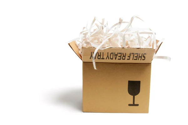 Κουτί με shreddings χαρτί — Φωτογραφία Αρχείου