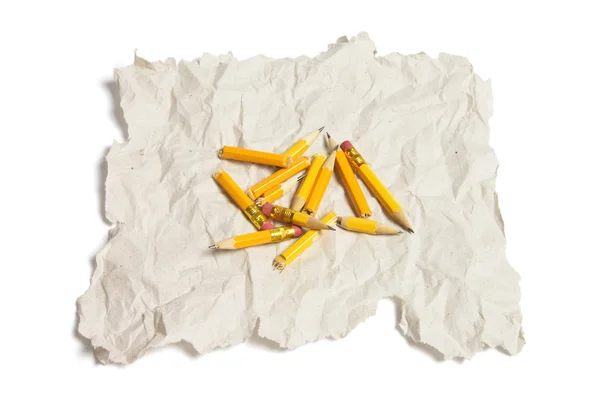 Pencils and Crumpled Paper — Stock Photo, Image