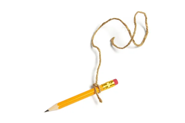 Lápis amarrado com corda — Fotografia de Stock