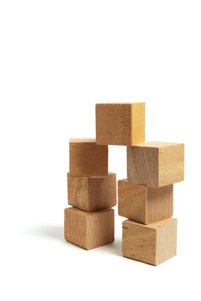 Stapels van houten blokken — Stockfoto