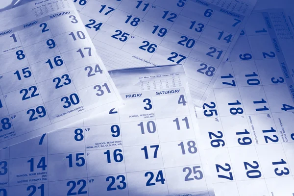 Klok en kalender pagina 's — Stockfoto