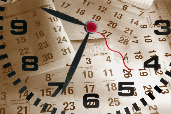 Relógio e Calendário Páginas — Fotografia de Stock