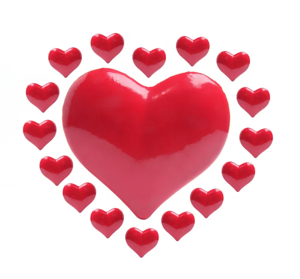 Красные сердца любви — стоковое фото