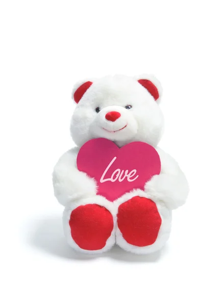 Teddy Bear with Love Heart — Stock Photo, Image