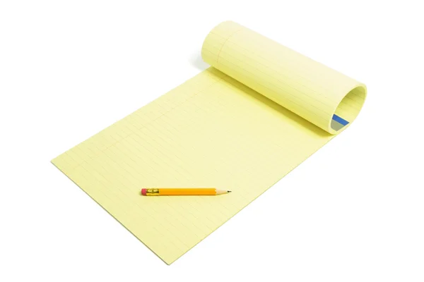 Lápis e escrita Pad — Fotografia de Stock