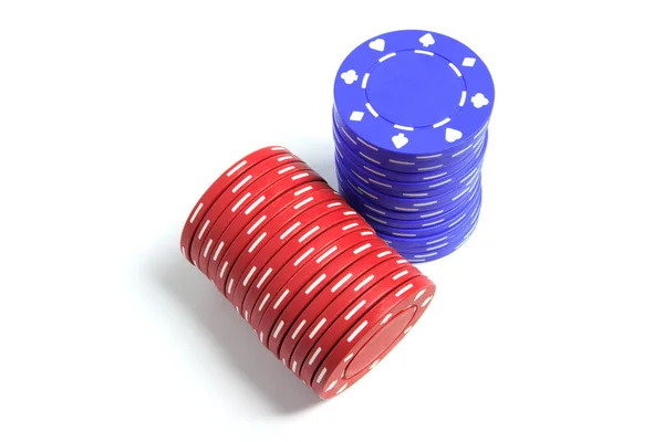 Empilements de jetons de poker — Photo