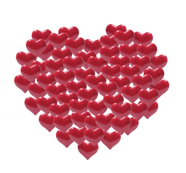 Piros szerelmes szívek — Stock Fotó