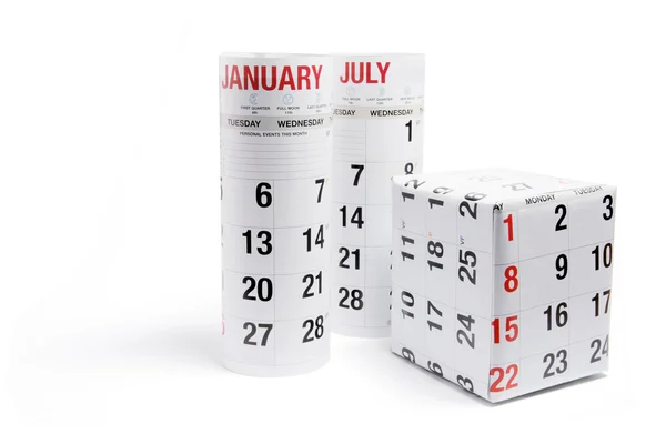 カレンダー ページで包まれたギフト ボックス — ストック写真