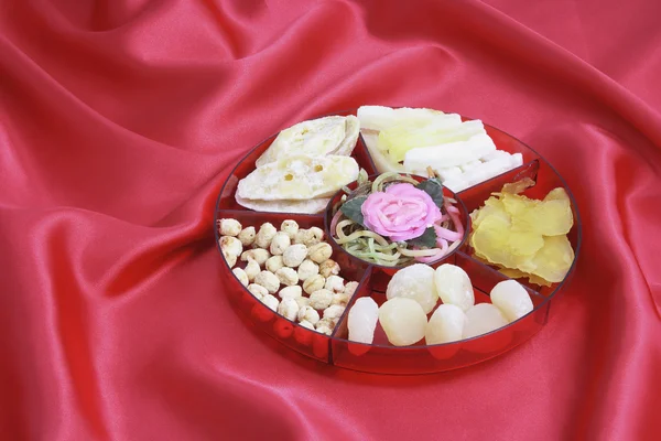 Çin yeni yılı lezzetleri kutu — Stok fotoğraf