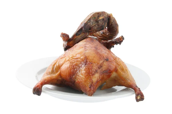 Pato assado chinês na placa — Fotografia de Stock